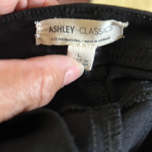 Ashley Classics Women's Mid Rise Skinny Fit Black Pants - Picture 2 of 9